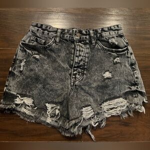 Vervet Black Distressed Denim Shorts